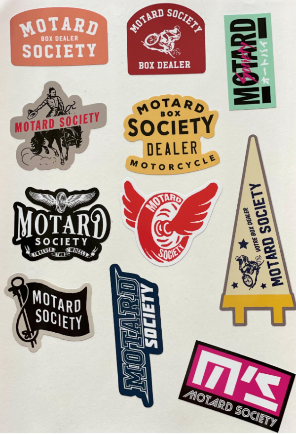 Box Motard Society planche stickers